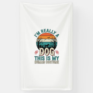 Lustiges Hunde-Mensch-Kostüm Vintage-Halloween-Shi Banner