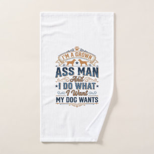 Lustiges Hundebesitzer-Zitat Vintage-Vektordesign_ Handtuch