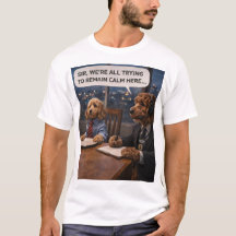 Lustiges Hundebüro T-Shirt - Ruhige Besprechung Hu