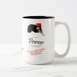 Lustiges Hundefoto zu Weihnachten Ich liebe meinen Zweifarbige Tasse
