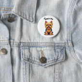 Lustiges Hundeleben Yorkshire Terrier Illustration Button (Beispiel)