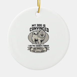 Lustiges Hundeliebhaber-Shirt mit Vintage-graviert Keramik Ornament