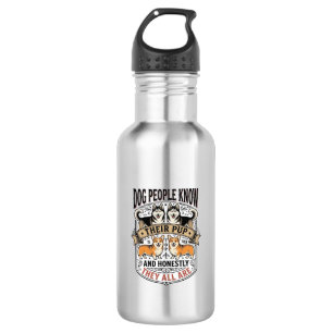 Lustiges Hundeliebhaber-Shirt mit Vintage-Hunde-De Edelstahlflasche