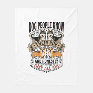 Lustiges Hundeliebhaber-Shirt mit Vintage-Hunde-De Fleecedecke