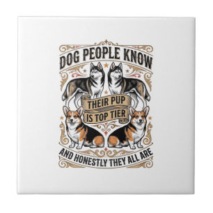 Lustiges Hundeliebhaber-Shirt mit Vintage-Hunde-De Fliese