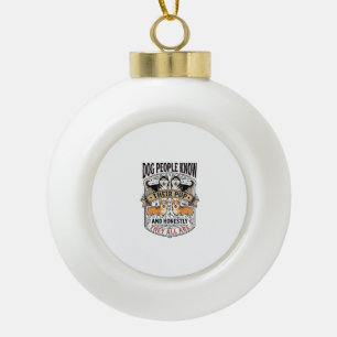 Lustiges Hundeliebhaber-Shirt mit Vintage-Hunde-De Keramik Kugel-Ornament