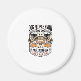 Lustiges Hundeliebhaber-Shirt mit Vintage-Hunde-De Magnet