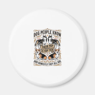 Lustiges Hundeliebhaber-Shirt mit Vintage-Hunde-De Magnet