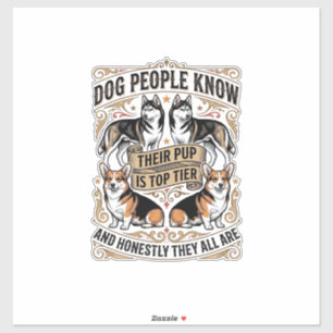 Lustiges Hundeliebhaber-Shirt mit Vintage-Hunde-St Aufkleber