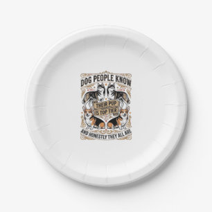 Lustiges Hundeliebhaber-Shirt mit Vintage-Hunde-St Pappteller