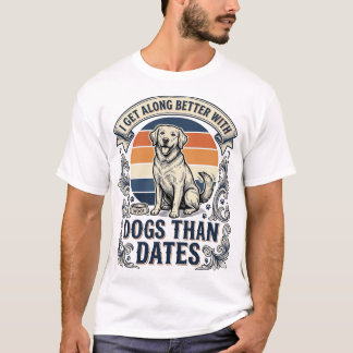 Lustiges Hundeliebhaber-Shirt Vintage-Gravur-Zitat T-Shirt