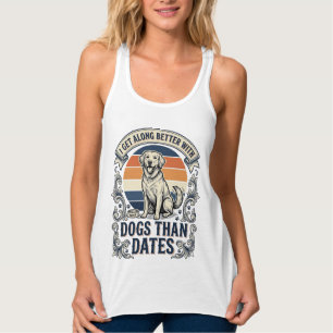 Lustiges Hundeliebhaber-Shirt Vintage-Gravur-Zitat Tank Top