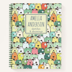 Lustiges Hundemuster Zurück zur Schule Benutzerdef Notizblock