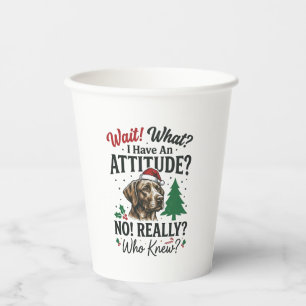 Lustiges Hundeverhalten Weihnachts-Vektor-Design_1 Pappbecher
