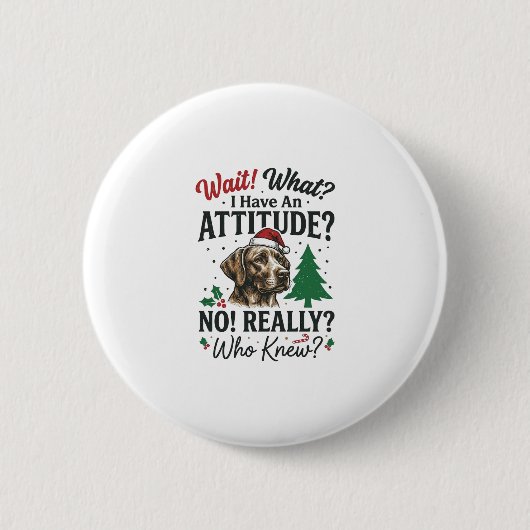 Lustiges Hundeverhalten Weihnachtsvektor-Design_1 Button (Vorderseite)