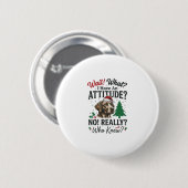 Lustiges Hundeverhalten Weihnachtsvektor-Design_1 Button (Vorne & Hinten)