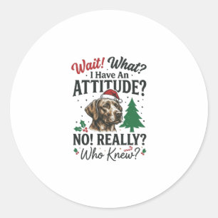 Lustiges Hundeverhalten Weihnachtsvektor-Design_1 Runder Aufkleber