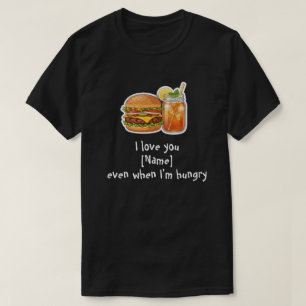Lustiges hungriges "Ich liebe dich"-Burger-T-Shirt T-Shirt