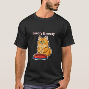 Lustiges hungriges und launisches rotes Katz-Meme- T-Shirt