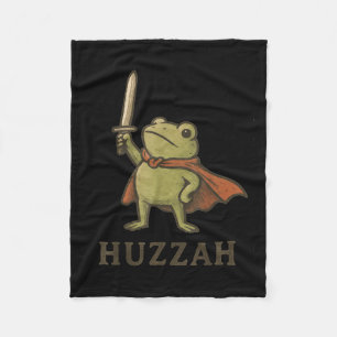 Lustiges Huzzah-Frosch-Shirt, Vintage-Kröten-Ritte Fleecedecke