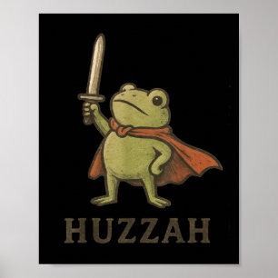 Lustiges Huzzah-Frosch-Shirt, Vintage-Kröten-Ritte Poster