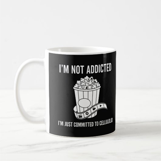 Lustiges "Ich bin nicht süchtig" Cellolokit-Design Kaffeetasse (Links)