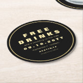 Lustiges Imitat-Goldfreie Getränke Save the Date Runder Pappuntersetzer (Angewinkelt)