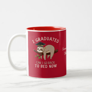Lustiges individuelles Faultier-Abschlussgeschenk Zweifarbige Tasse