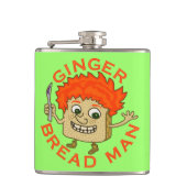 Lustiges Ingwer-Brot-Mann-Weihnachtswortspiel Flachmann (Vorderseite)