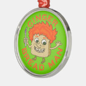 Lustiges Ingwer-Brot-Mann-Weihnachtswortspiel Silbernes Ornament (Links)