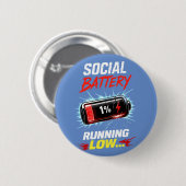 Lustiges Introvertiertes T-Shirt mit leerer Sozial Button (Vorne & Hinten)