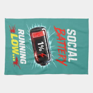 Lustiges Introvertiertes T-Shirt mit leerer Sozial Geschirrtuch