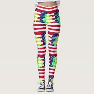 Lustiges irisches Kleeblatt-amerikanische Flagge Leggings