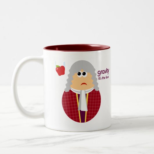 Lustiges Isaac- NewtonTassen-Geschenk Zweifarbige Tasse (Links)
