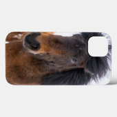 Lustiges isländisches Pferdeporträt Case-Mate iPhone Hülle (Rückseite (Horizontal))