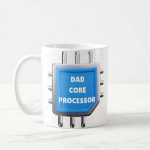 Lustiges IT-Vater-Geschenk Dad Core Processor Kaff Kaffeetasse