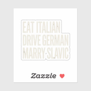 Lustiges Italienisch Essen Fahren Deutsche Heirate Aufkleber