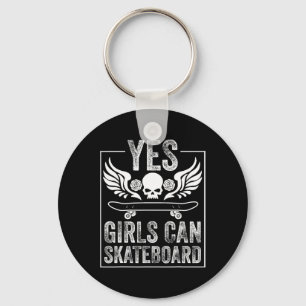 Lustiges Ja Mädchen Können Skateboard-Geschenk Für Schlüsselanhänger