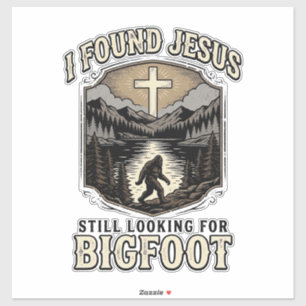 Lustiges Jesus Bigfoot Vintage Christliches T-Shir Aufkleber