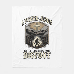 Lustiges Jesus Bigfoot Vintage Christliches T-Shir Fleecedecke