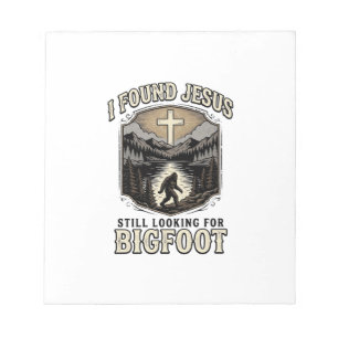 Lustiges Jesus Bigfoot Vintage Christliches T-Shir Notizblock