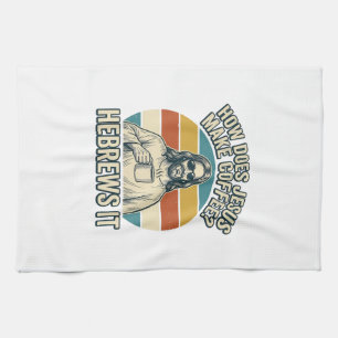 Lustiges Jesus Kaffee Vintage Gravur Shirt Design_ Geschirrtuch
