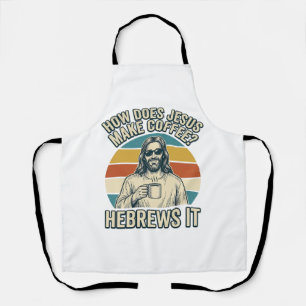 Lustiges Jesus Kaffee Vintage Gravur Shirt Design_ Schürze