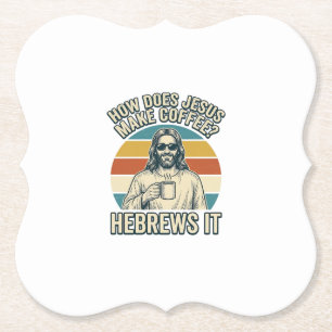 Lustiges Jesus Kaffee Vintage Gravur Shirt Design_ Untersetzer