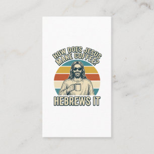 Lustiges Jesus Kaffee Vintage Gravur Shirt Design_ Visitenkarte