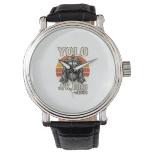 Lustiges Jesus Vintage-Sonnenuntergang-Gravur-Zita Armbanduhr
