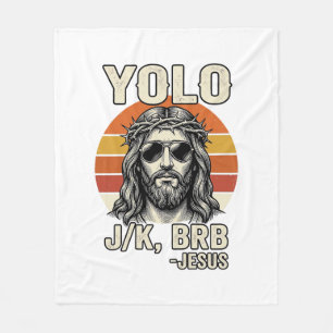 Lustiges Jesus Vintage-Sonnenuntergang-Gravur-Zita Fleecedecke