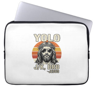 Lustiges Jesus Vintage-Sonnenuntergang-Gravur-Zita Laptopschutzhülle