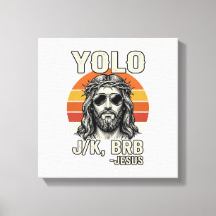 Lustiges Jesus Vintage-Sonnenuntergang-Gravur-Zita Leinwanddruck