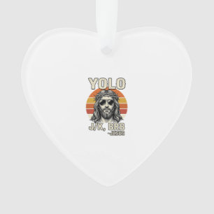 Lustiges Jesus Vintage-Sonnenuntergang-Gravur-Zita Ornament